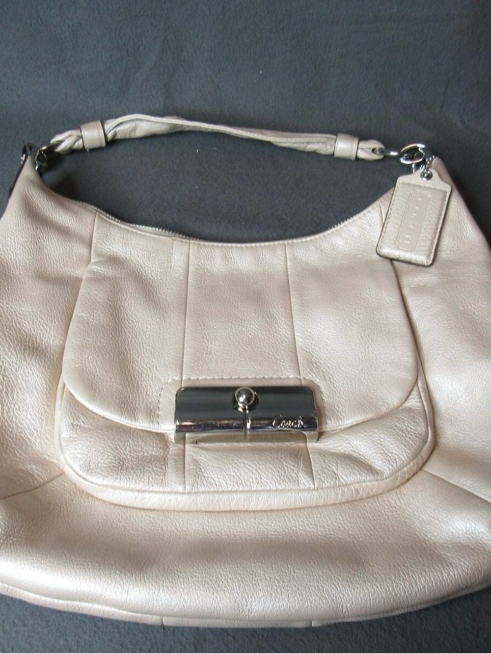 Coach Kristin Ivory Hobo Leather Bag with Stainless Steel Hardware - Picture 4 of 9